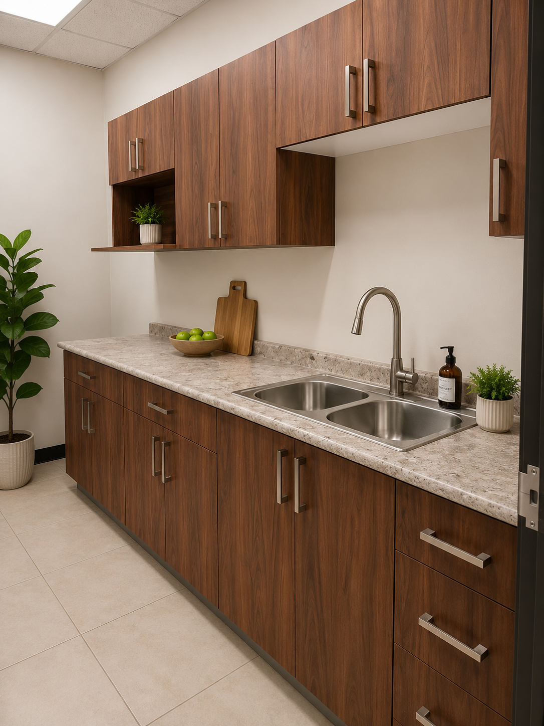 Cocina en lateral con doble tarja